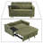 Corduroy Upholstered Convertible 2-Seater Sofa Sleeper Sofa Bed with USB Ports and Integrated Side Table-258857193