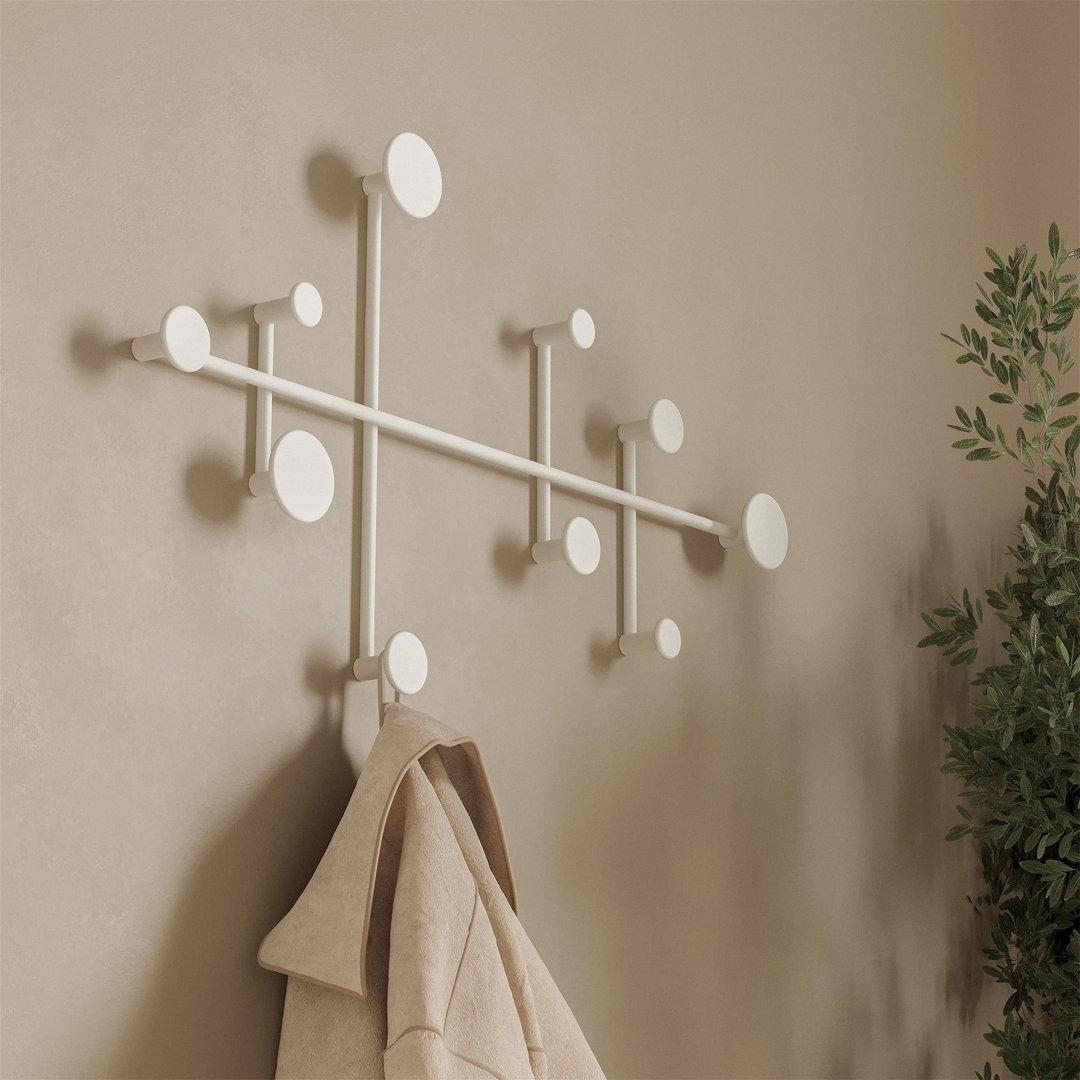 Wall Wardrobe | Minimalist Coat Hook Design From Berlin | Modern Metal Wall-Mounted Coat Rack/Hooks | White