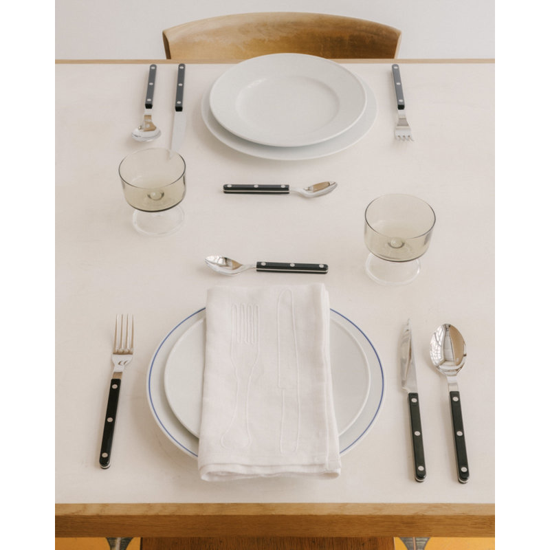 Bistrot Solid 5 - Piece Stainless Steel Flatware Set - Service for 1, White