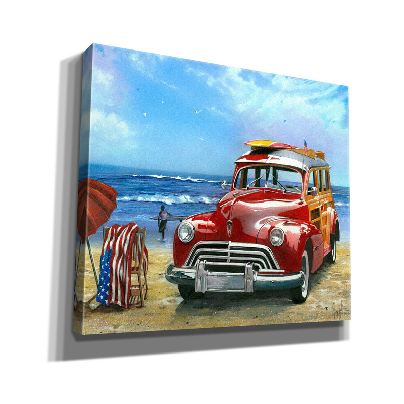 «Surfin Usa» par Scott Westmoreland, art mural sur toile, H 26 po x l 30 po x P 1,5 po