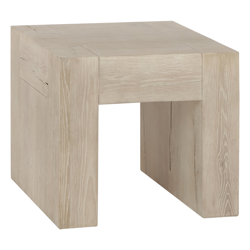 Solid Wood Sled End Table, Whitewash