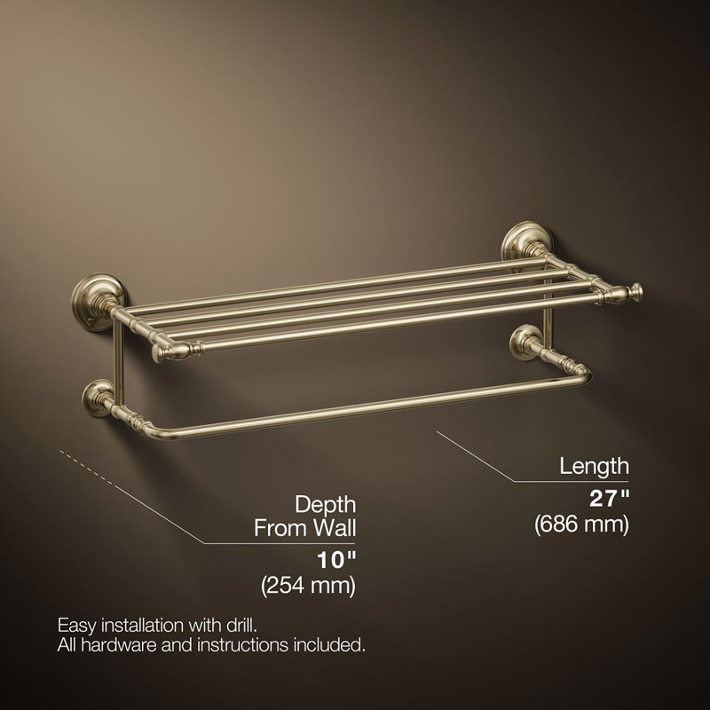 Artifacts Hotelier Wall Shelf, Vibrant Gloss Gold