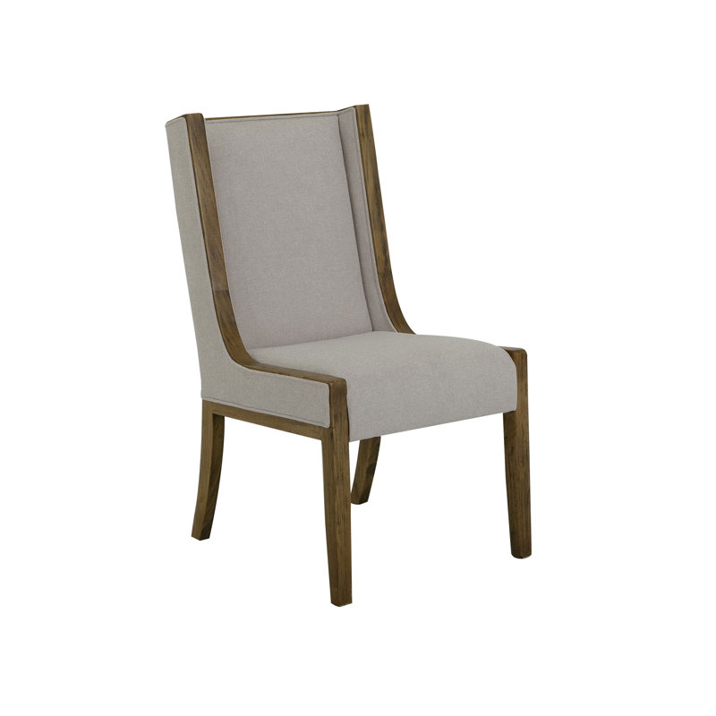 Chaises avec revêtement, Bois naturel, Polyester ivoire