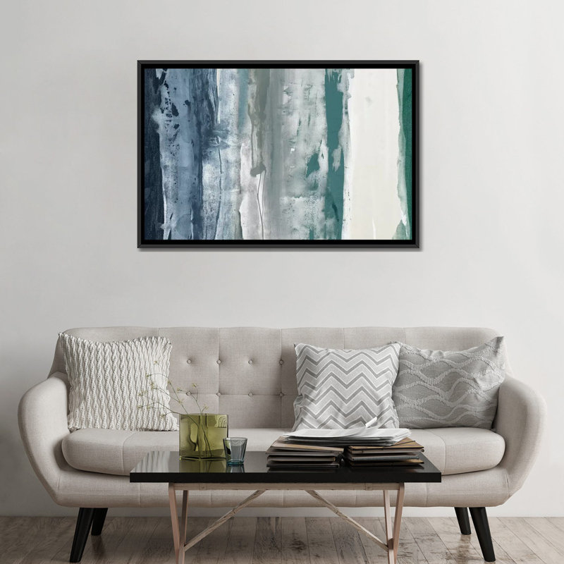 « bleu marine decision i », reproduction de peinture à l’acrylique sur toile tendue, H 18 po x l 26 po x P 1,5 po