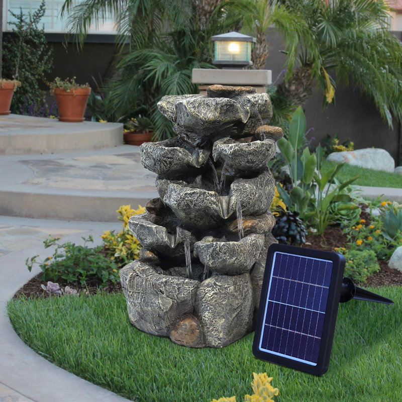 Rock Fountain with Lights