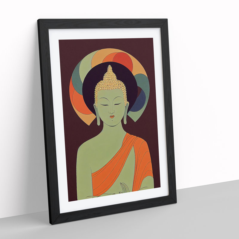 Artful Buddha - Single Picture Frame Print, 64cm H x 46cm W x 2cm D, Black Framed