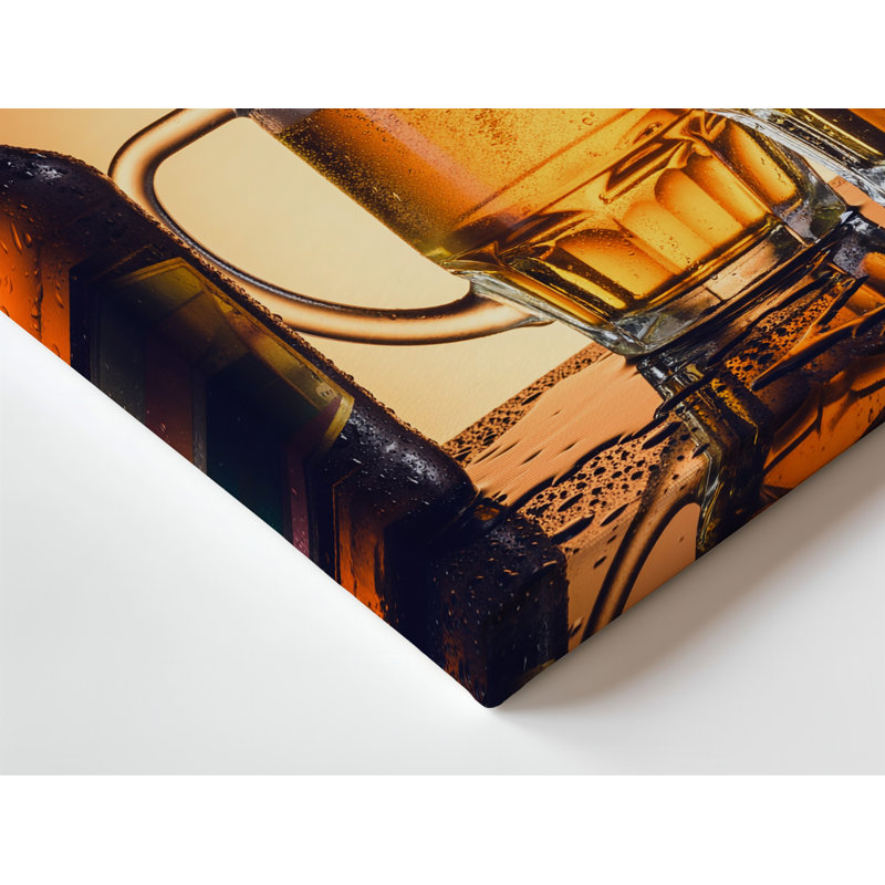 Toile «A Gros Up Composition» comportant une bouteille en verre refroidie d'art mural, H 18 po x l 24 po