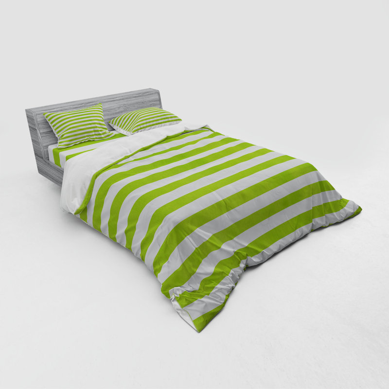 Farmhouse / Country Polyester Striped Duvet Cover, Queen Duvet Cover + 3 Additional Pieces
