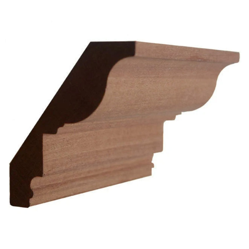 Couronne coloniale non finie EWCR47, Acajou Sapele, H 4 po x l 0,75 po x P 42 po