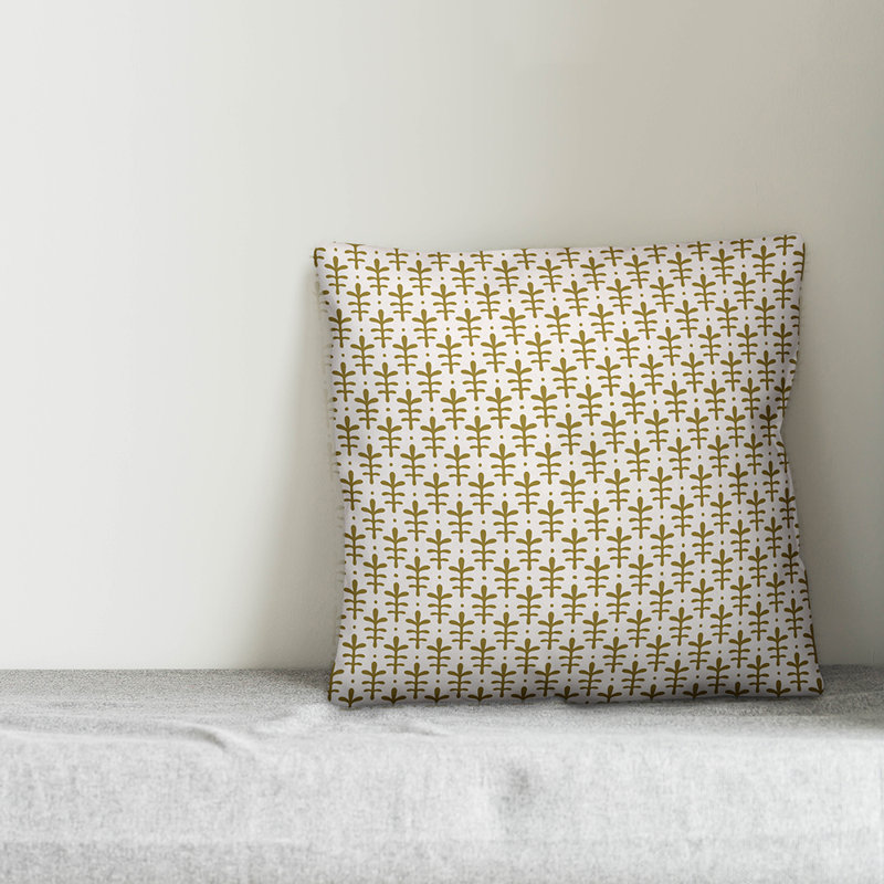 Coussin extérieur à motif de feuilles