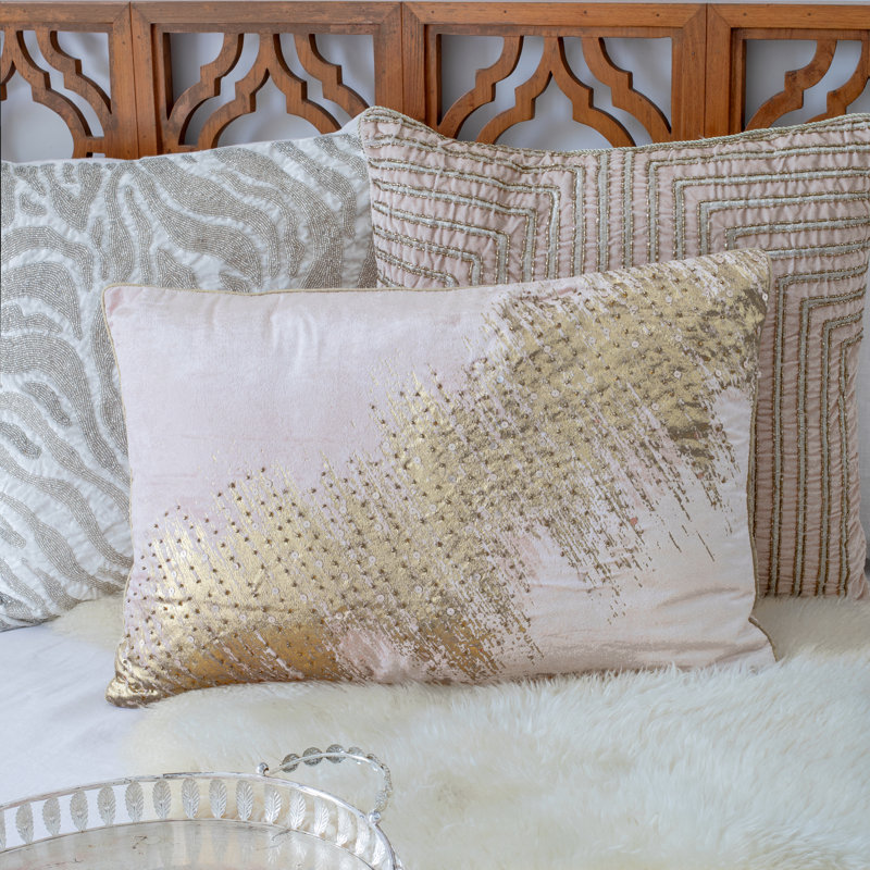  Coussin à paillettes, Or / or rosé, Polyester