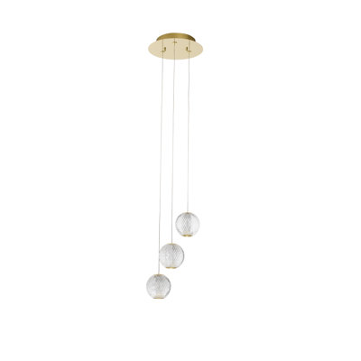 3 - Light Gold LED Cluster Pendant