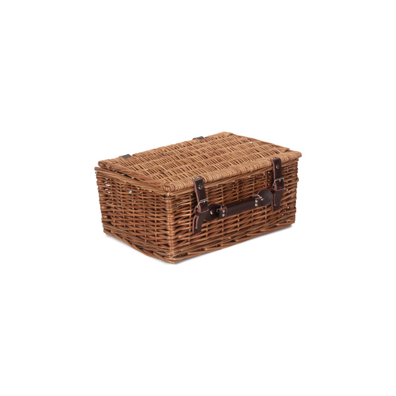 Double Steamed Empty Wicker Hamper Basket, 19cm H x 41cm W x 30cm D