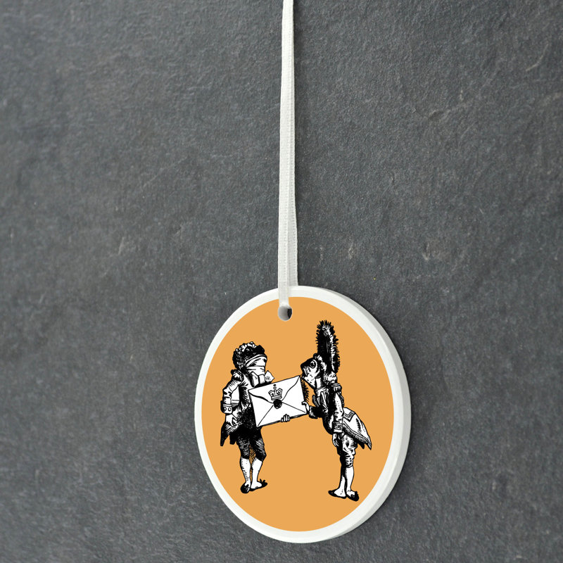 Footmen Alice In Wonderland Circle Shaped Ceramic Ornament Bauble