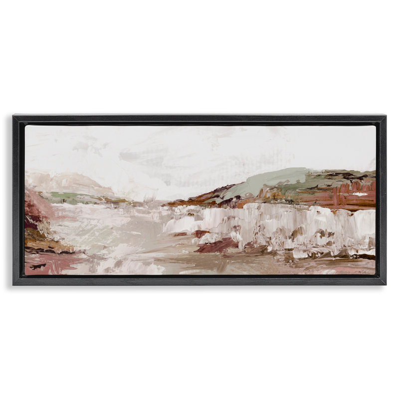 Cadre flottant Rustic Pastel Tides, design par Luna Mavis, H 11 po x l 25 po, Cadre flottant noir de jais