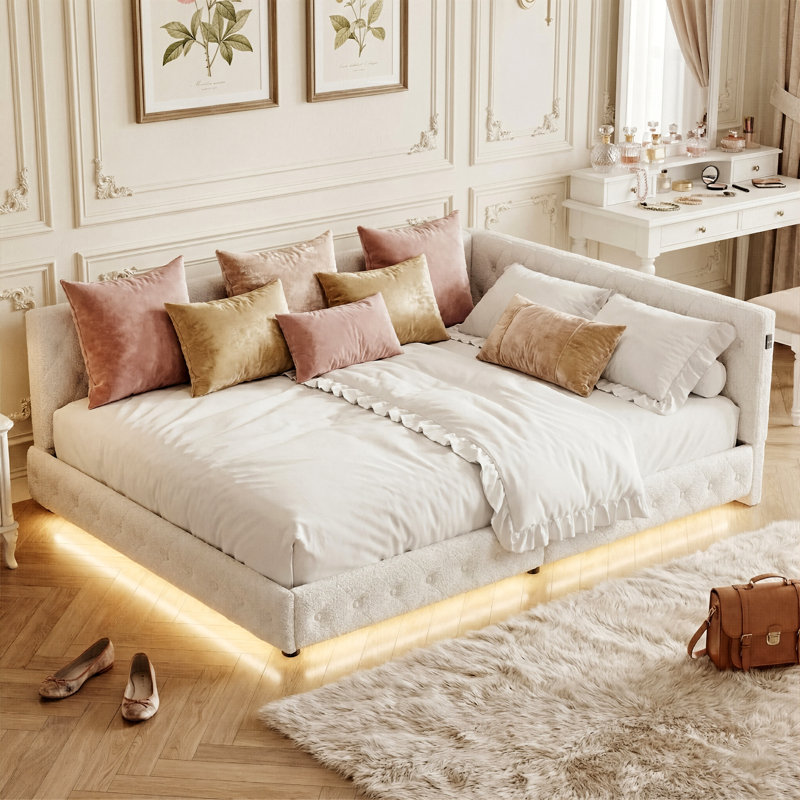 Upholstered Daybed, White