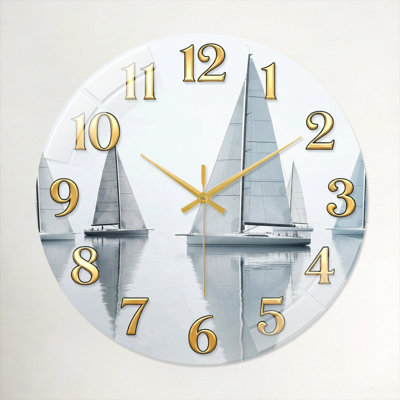 Horloge murale voilier en verre
