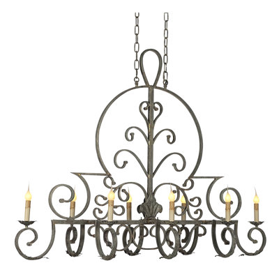 Fleur De Lis 8 - Light Candle Style Classic Chandelier