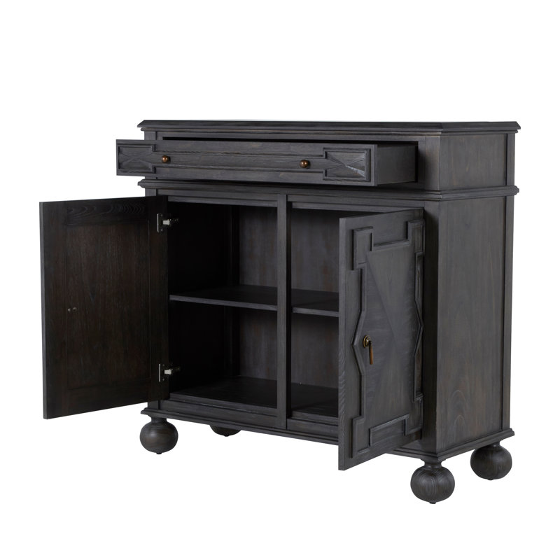 Ezekiel 2 - Door Accent Cabinet, Cerused Forest Black