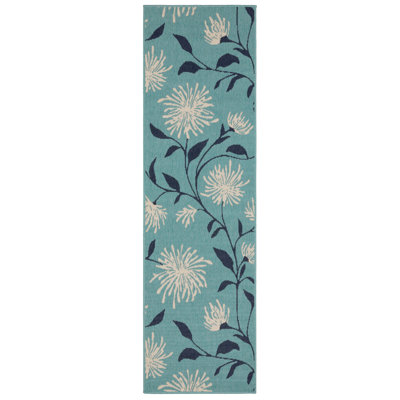 Tapis bleu / bleu marine Aganlane Blossoms