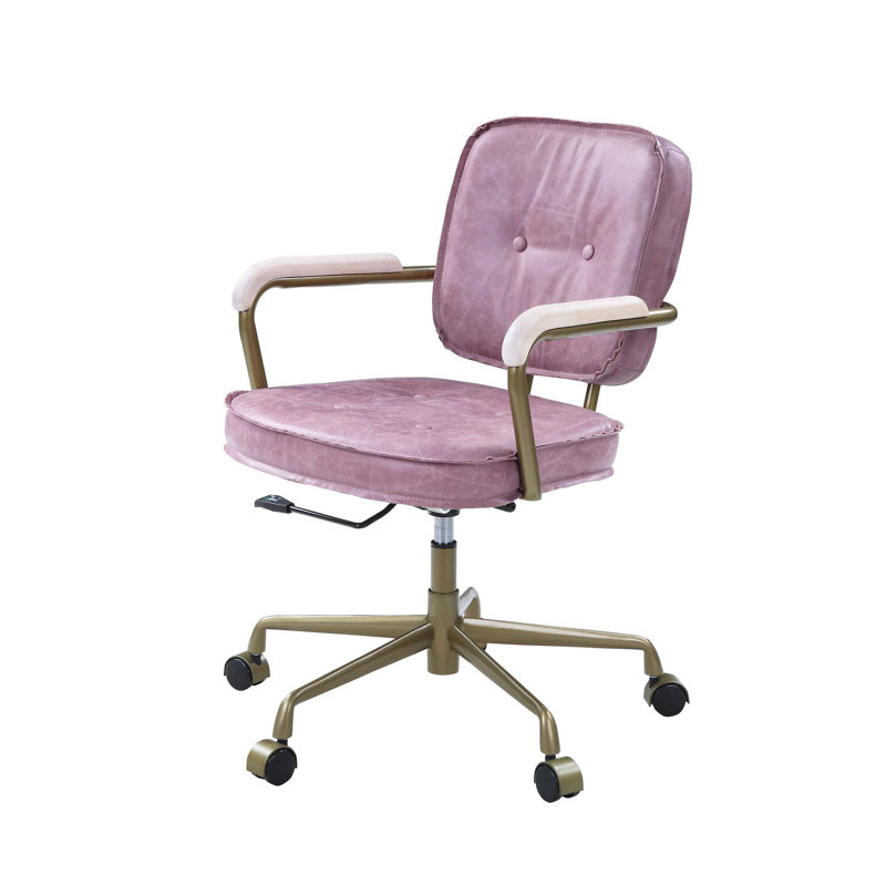 Chaise de bureau Siecross, Rose, Doré