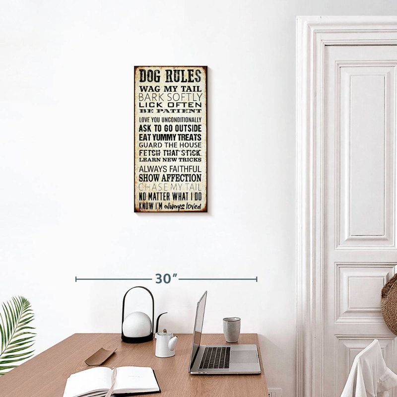 Dog Rules, 24" H x 12" W