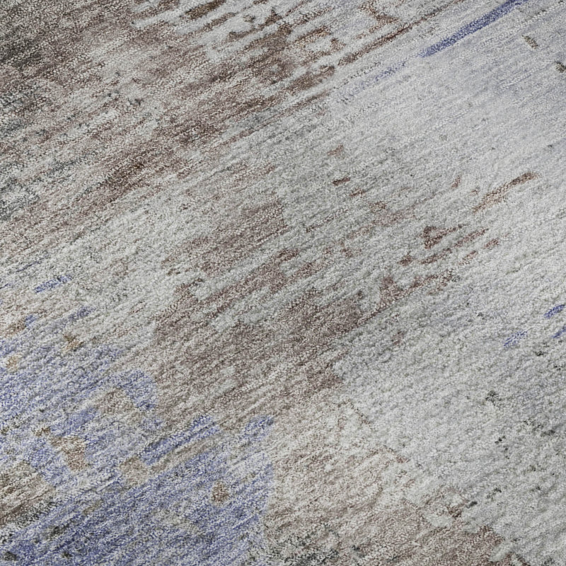 Premium Machine Washable Mayfield AMF2041 Abstract Rug, 1'8" x 2'6", Brown