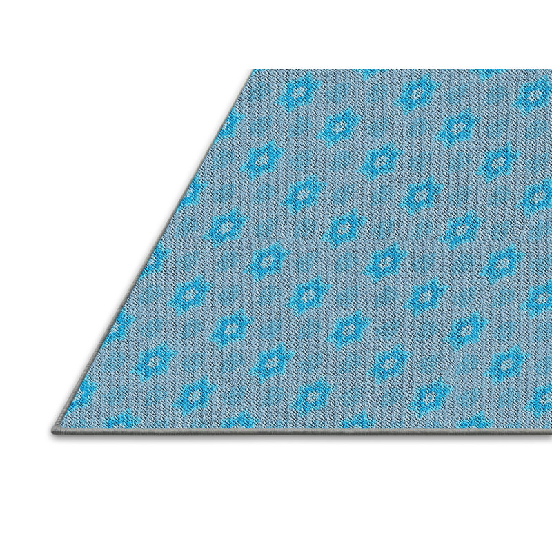Tapis de zone bleue à motifs, Rectangle 4 pi x 6 pi