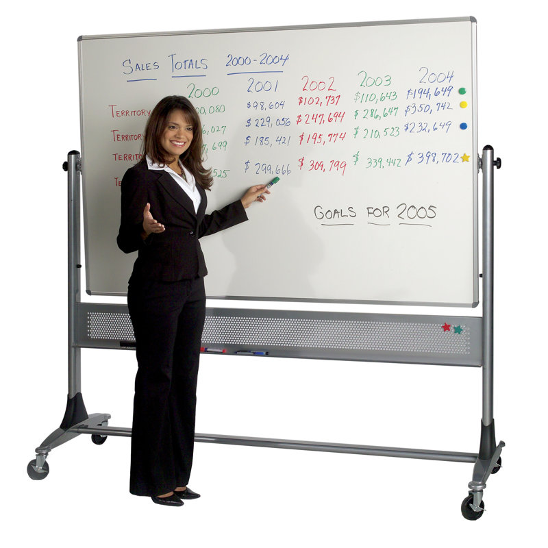 Tableau blanc réversible autoportant Platinum, 48" x 72"