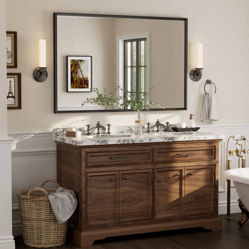 Miroir mural Amara, 55 po x 36 po, Matte Black