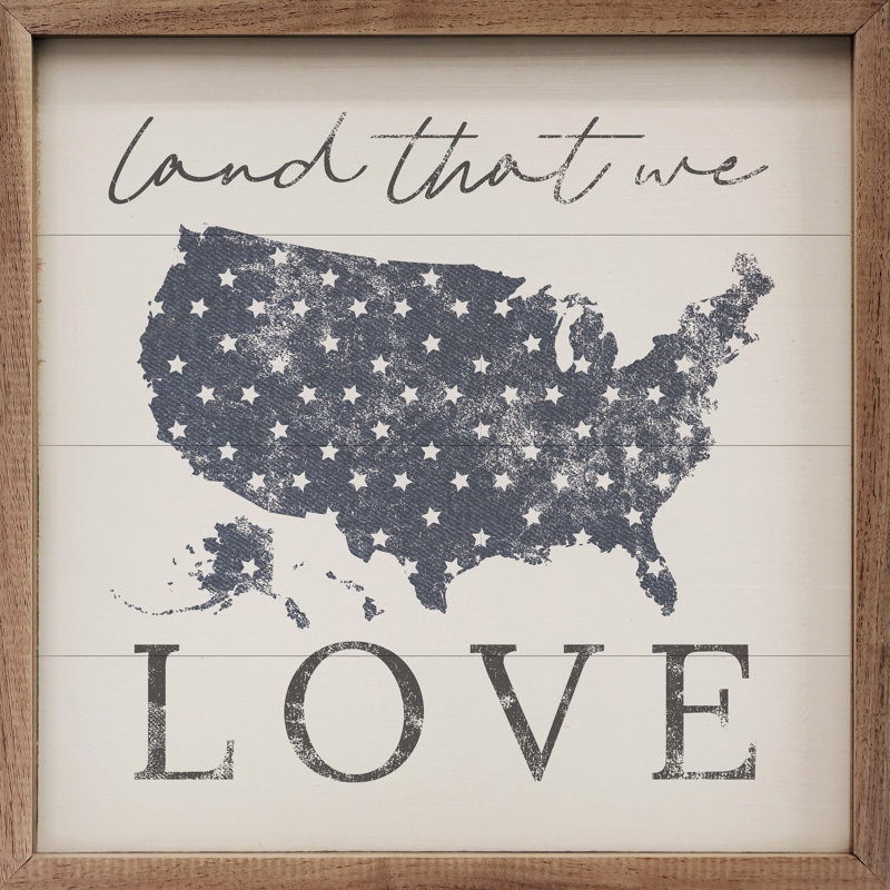 Land That We Love America - blanc, 24" H x 24" W