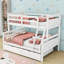 Lit superposé simple au-dessus d'un lit double en bois massif avec lit gigogne Grena par Harper Orchard-2099229642