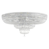 Petit Crystal Deluxe 27 Light 36in x 17in Flush Mount in Polished Gold with Clear Optic Crystals
