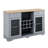 Modern Farmhouse Buffet Cabinet With 2 Drawers, Glass Door Cabinets, Wine And Glass Rack, Versatile Storage For Kitchen And Dining Room