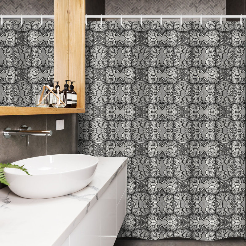 Shower Curtain with Hooks Included, 78"H x 54"W