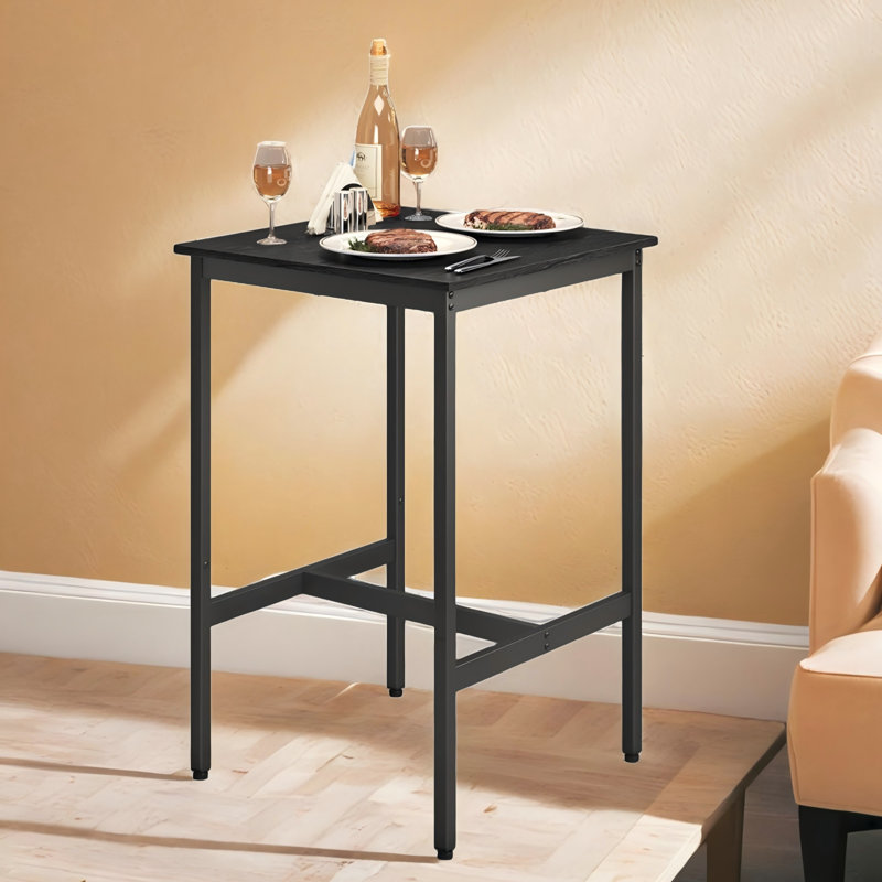 Table de salle à manger Mciver, Noir ébène / noir, H 37 po x L 24 po x l 24 po