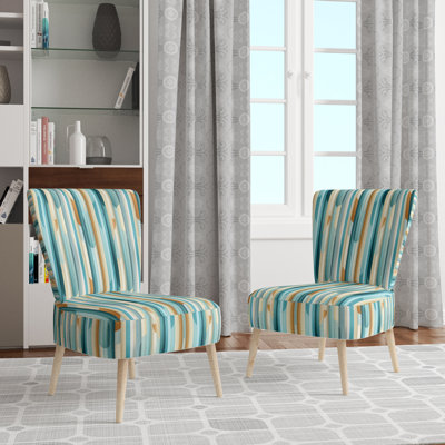 Chaise d'appoint rembourrée moderne Zen Tranquility Striped