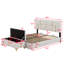 Lit plateforme tapissier avec système de rangement hydraulique, repose-pieds avec pieds en métal-127825637