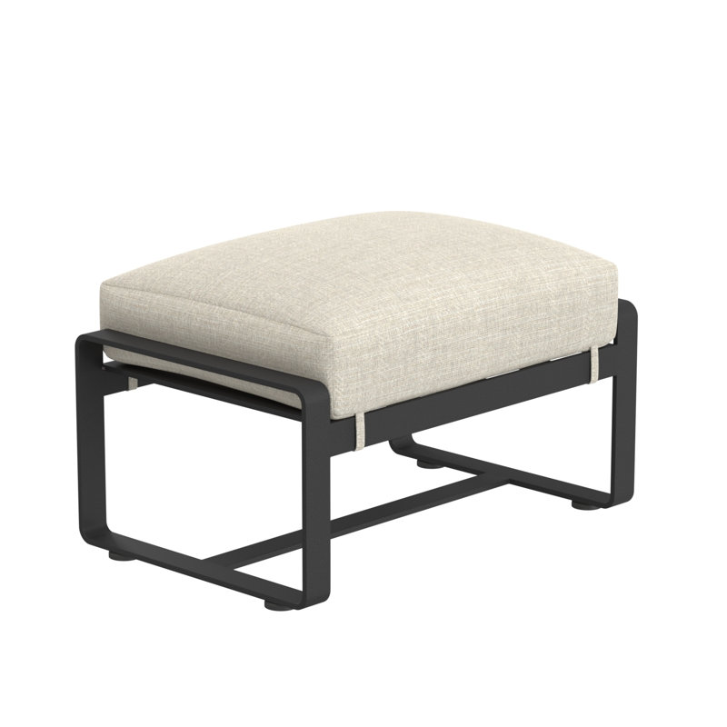 Horizon Aluminum Outdoor Ottoman, Carbon Black, Esti Marine