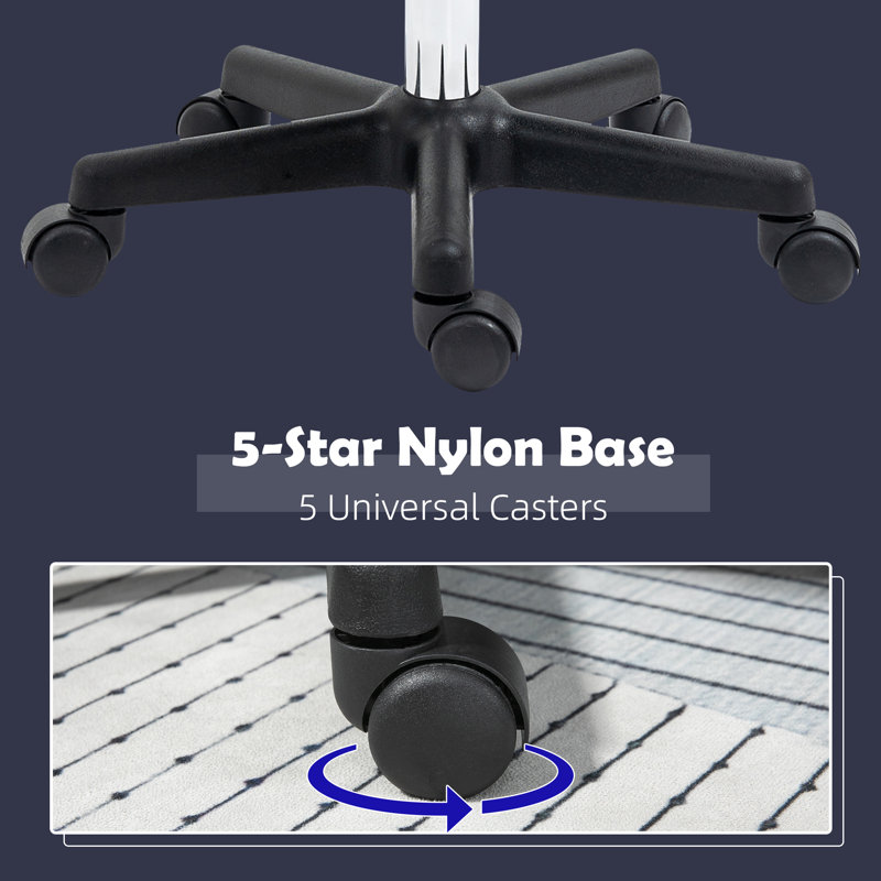 Backed Adjustable Height Industrial Stool