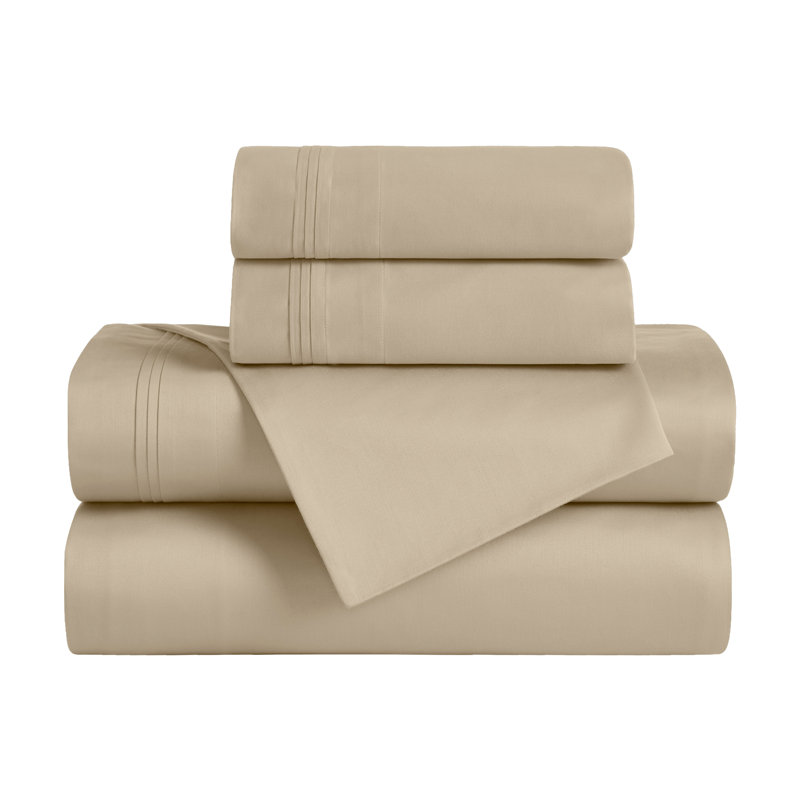 Egyptian Cotton Deep Pocket Solid 650 Thread Count Sheet Set, Linen, King