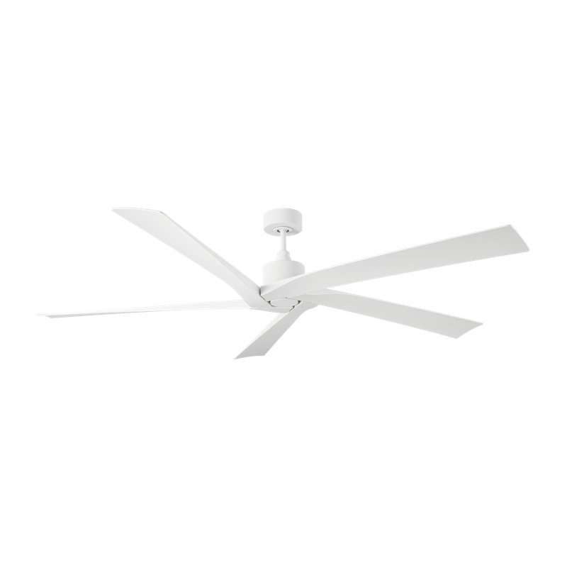  Ventilateur de plafond d'extérieur 70 Aspen Coastal avec tige filetée, pales en ABS blanc mat et commande murale, Blanc mat