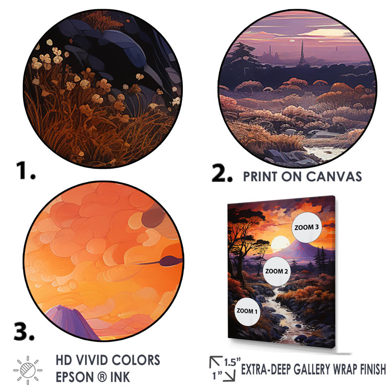 Volcano Volcanic Glow II sur impression sur toile, Cadre simple noir, H 44 po x l 34 po x P 1,5 po