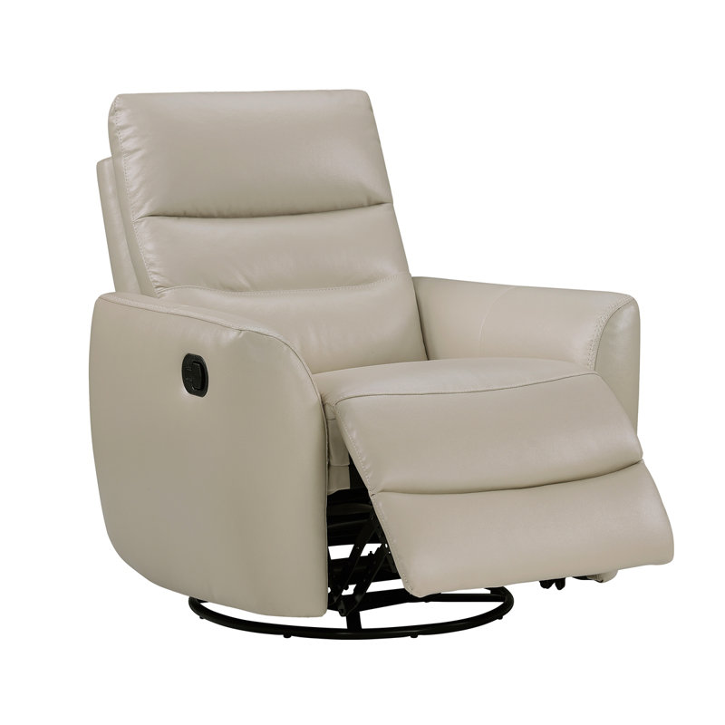 Luxurious Swivel Glider Reclining Chair 1Pc Taupe Leather Upholstery Plush Comfort Living Room Furniture, Taupe