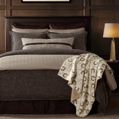 Tweed Solid Color Classic Modern Rustic Woven Duvet Cover Set