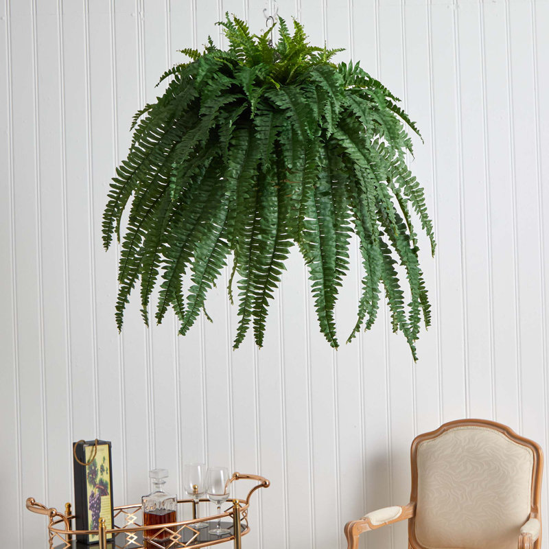 39'' Faux Fern Plant in Metal Planter