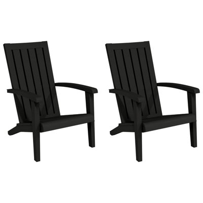 Highland Dunes Garden Adirondack Chairs 2 Pcs Black Polypropylene