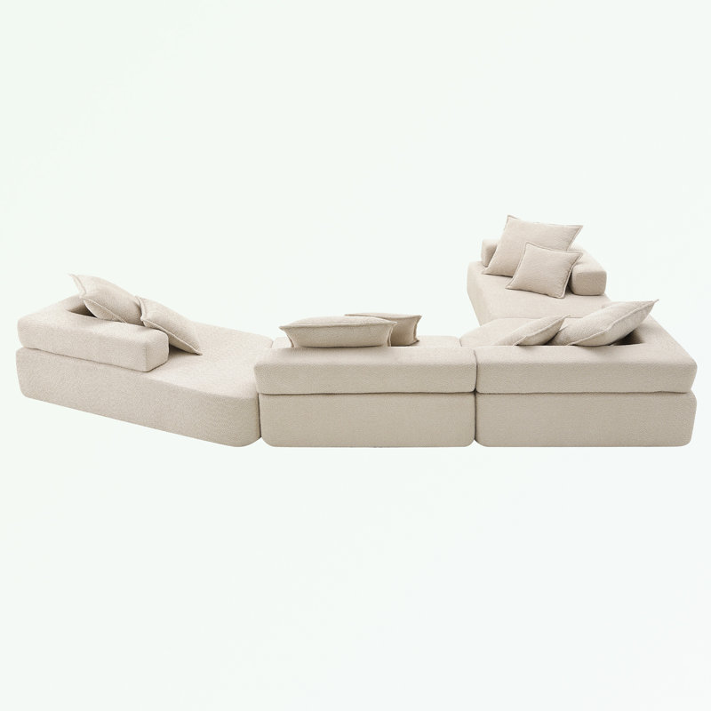 Canapé modulaire surdimensionné rembourré de mousse Breydan, Mélange de polyester beige