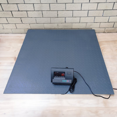 FixtureDisplays® Digital Scale Heavy Duty Steel 4X4’Platform Floor Ground Pallet Scale 6600 Pound Capacity Grey 