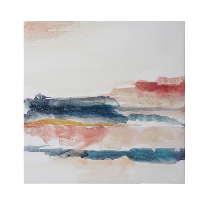 «Watercolor Sunset & Ocean I», reproduction d'art sur toile - 24 x 24